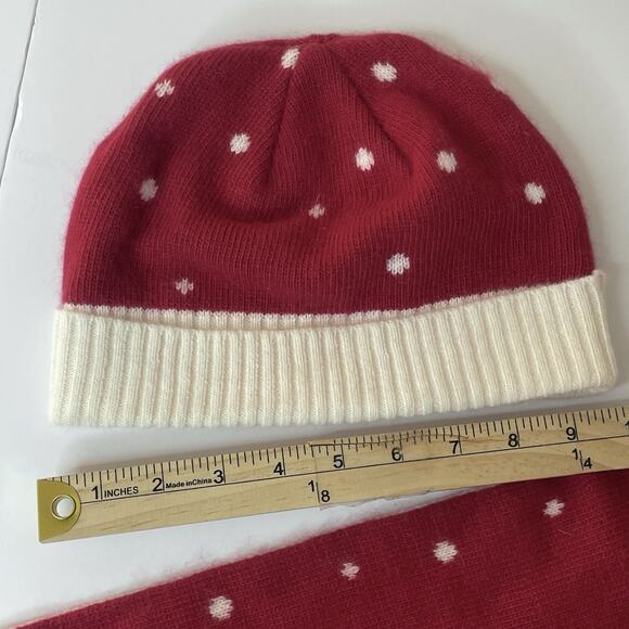 L.L. Bean Women’s Angora Rabbit Hair Lambswool Winter Beanie Hat Scarf Set OS - Picture 2 of 6